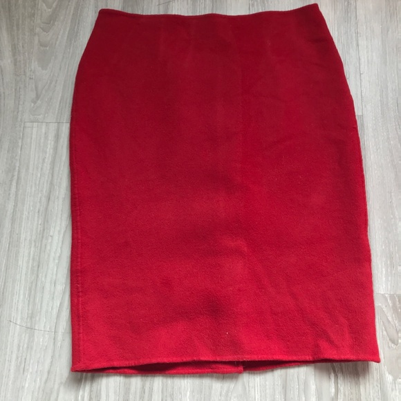 Talbots Dresses & Skirts - Talbots Wool Felt Pencil Skirt Red Knee Length 8